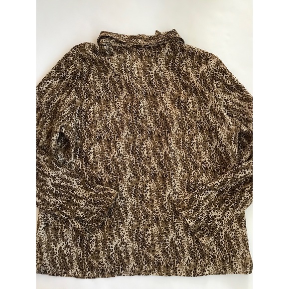 JM Collection Women’s Plus Size Brown Multicolored Long Sleeve Top Size 18 - Picture 2 of 6